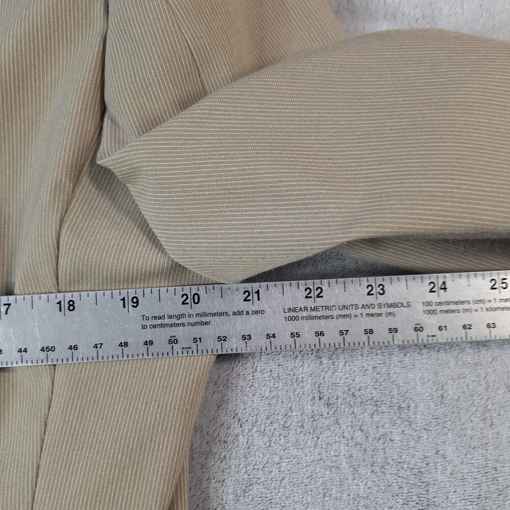 Calvin Klein Suit Mens 40 Long 32x31 Beige Stripe Double Vent 2 Btn Slim Fit